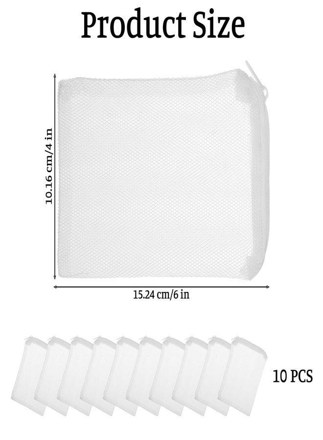 Xyembu 10 Pcs 4 x 6 inch Mesh Filter Bags, Reusable Bags with Zipper, Aquarium Filter Media Bag, Reusable Mesh Bags for Fish Tank Aquarium Filters - Image 2